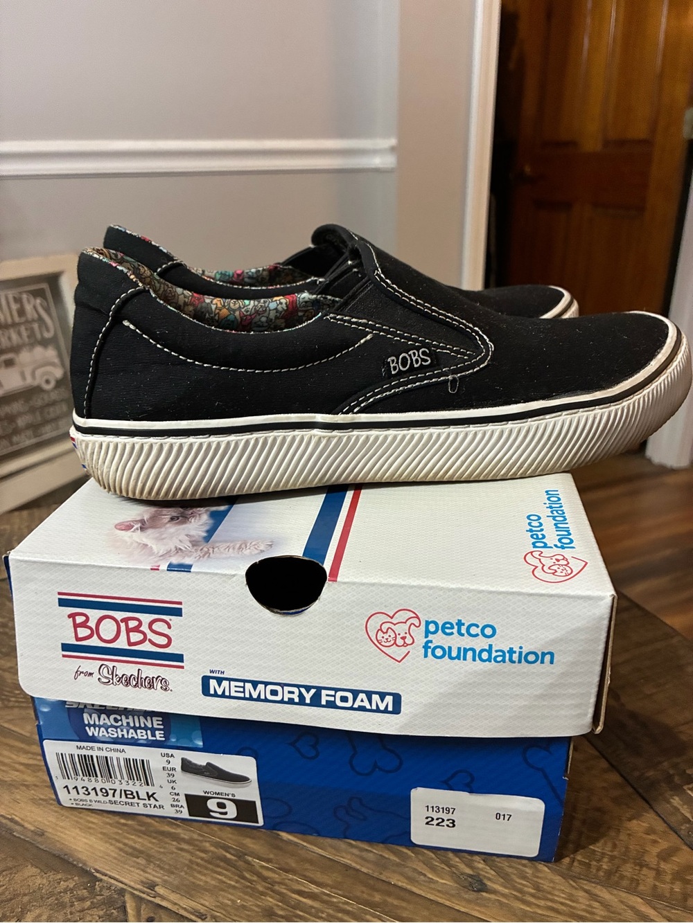 Skechers BOBS Black Slip-On Sneakers